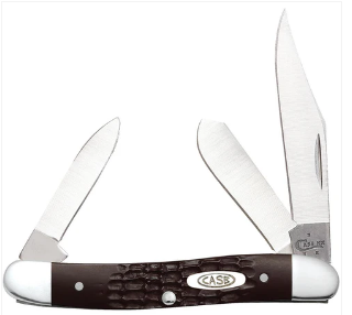 00217 | CASE XX BROWN SYNTHETIC MEDIUM STOCKMAN W/ PEN BLADE KNIFE