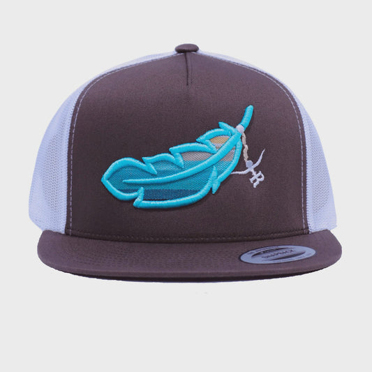 THE RANCHER HAT TURQUOISE BLK FEATHER BLACK