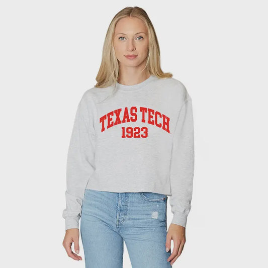 WOMENS TEXAS TECH EST. GREY CREWNECK