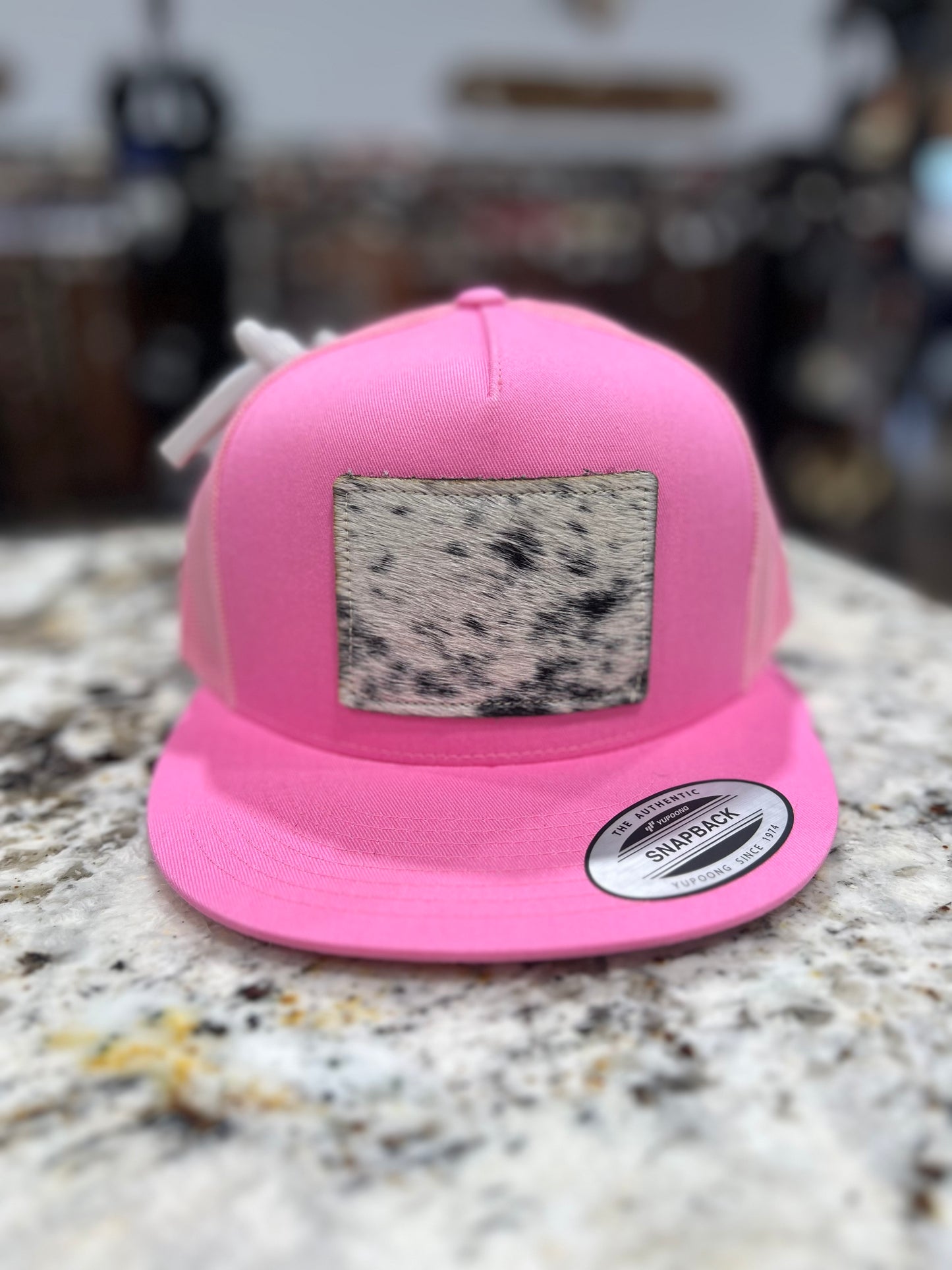 *NEW Cowhide Patch Caps
