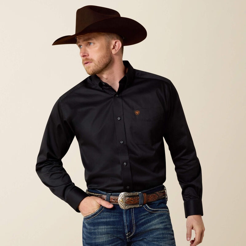 10000502 | ARIAT MEN'S SOLID BLACK TWILL L/S SHIRT
