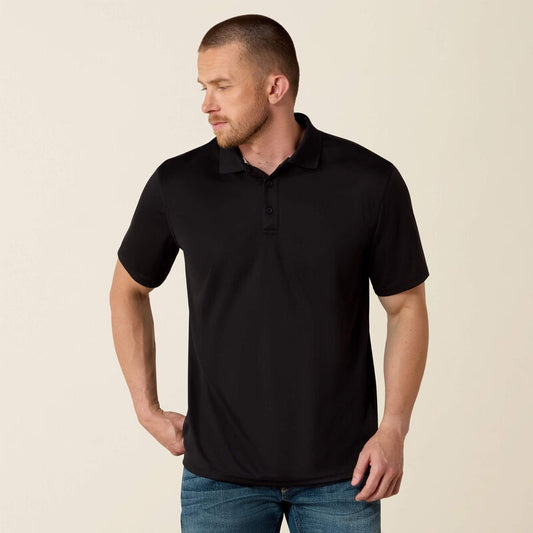 10009062 | ARIAT MEN'S BLACK TEK CLASSIC FIT POLO