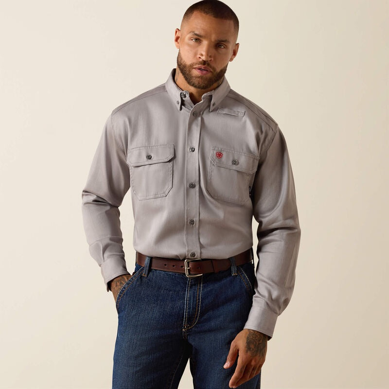 10071327 | ARIAT MEN’S FR AIRFIED WORK L/S SHIRT -SILVER FOX