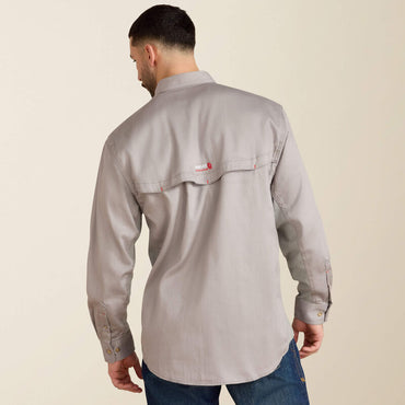 10019063| ARIAT MENS FR SOLID VENT LS WORK SHIRT SILVER FOX