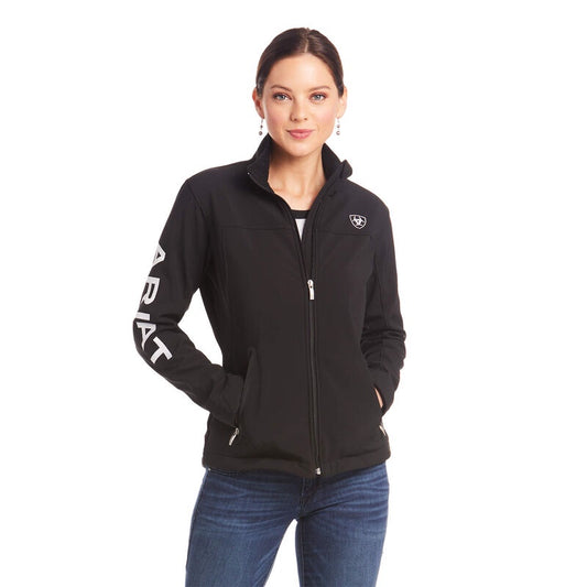 10019206| ARIAT WOMENS NEW TEAM BLK SOFTSHELL JACKET