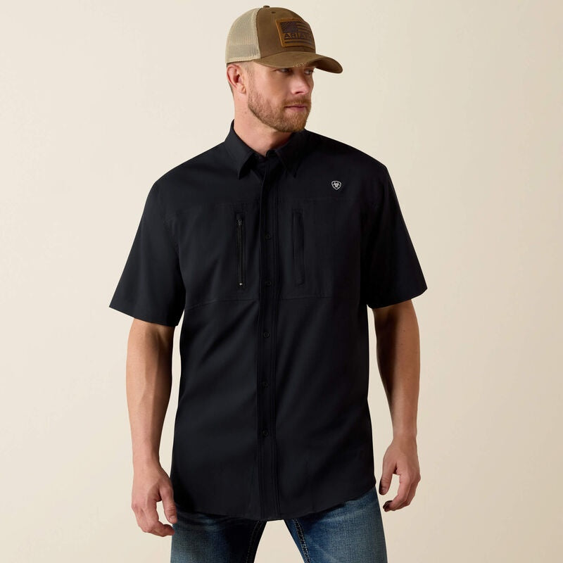 10034960 | ARIAT MENS BLACK VENTTEK CLASSIC FIT BD SHIRT