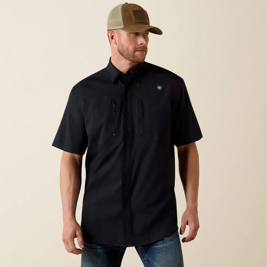 10034960 | ARIAT MENS BLACK VENTTEK CLASSIC FIT BD SHIRT
