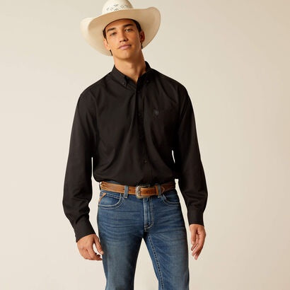 10048567 | ARIAT MEN'S BLACK 360 AIRFLOW LS SHIRT