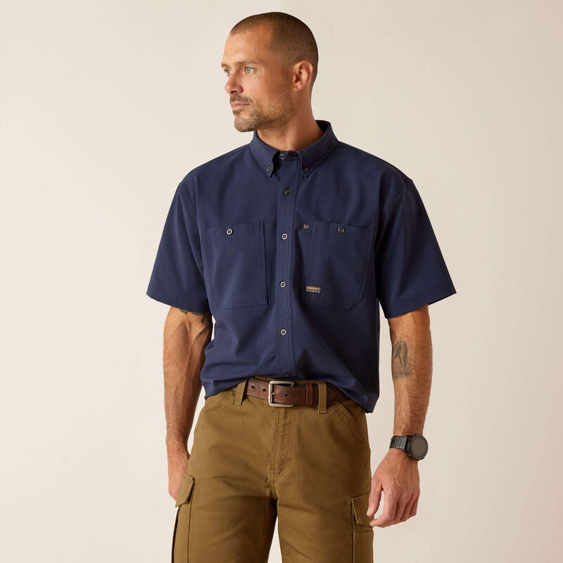 10048947 | ARIAT MEN'S REBAR MADE TOUGH 360 AIRFLOW WORK S/S SHIRT - NAVY