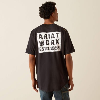 10054430 | ARIAT MEN'S REBAR WORKMAN BRICKYARD SS TEE - BLACK