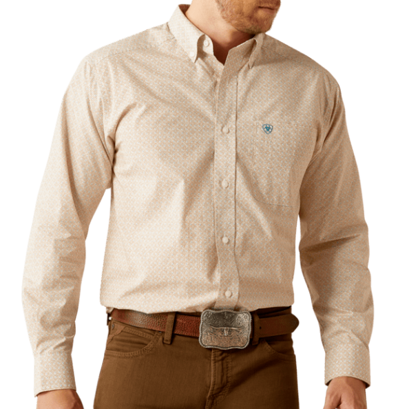 10054699 | ARIAT MEN'S LIGHT BROWN JOHNNY CLASSIC FIT LS SHIRT