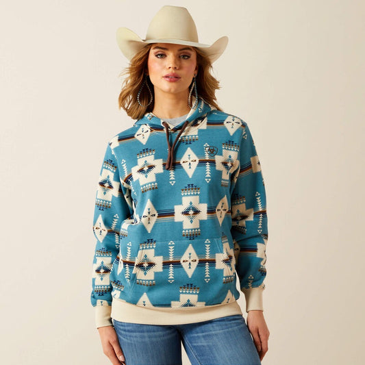 10062292 | ARIAT WOMENS ARIAT LOGO 2.0 AGAVE SOUTHWEST PRINT HOODIE