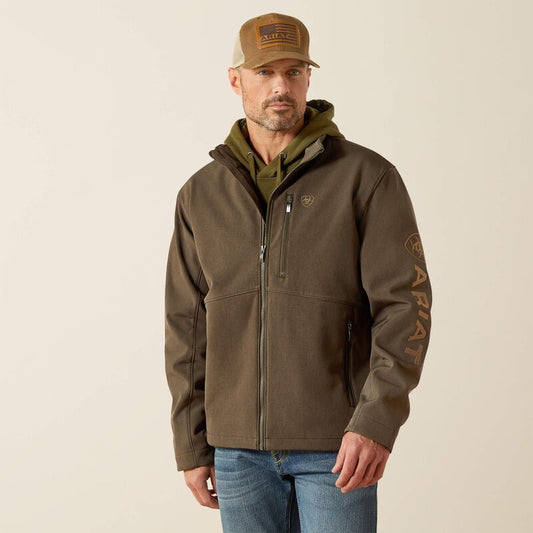 10062584 | ARIAT MEN'S LOGO SOFTSHELL JACKET - EARTH GREEN HEATHER