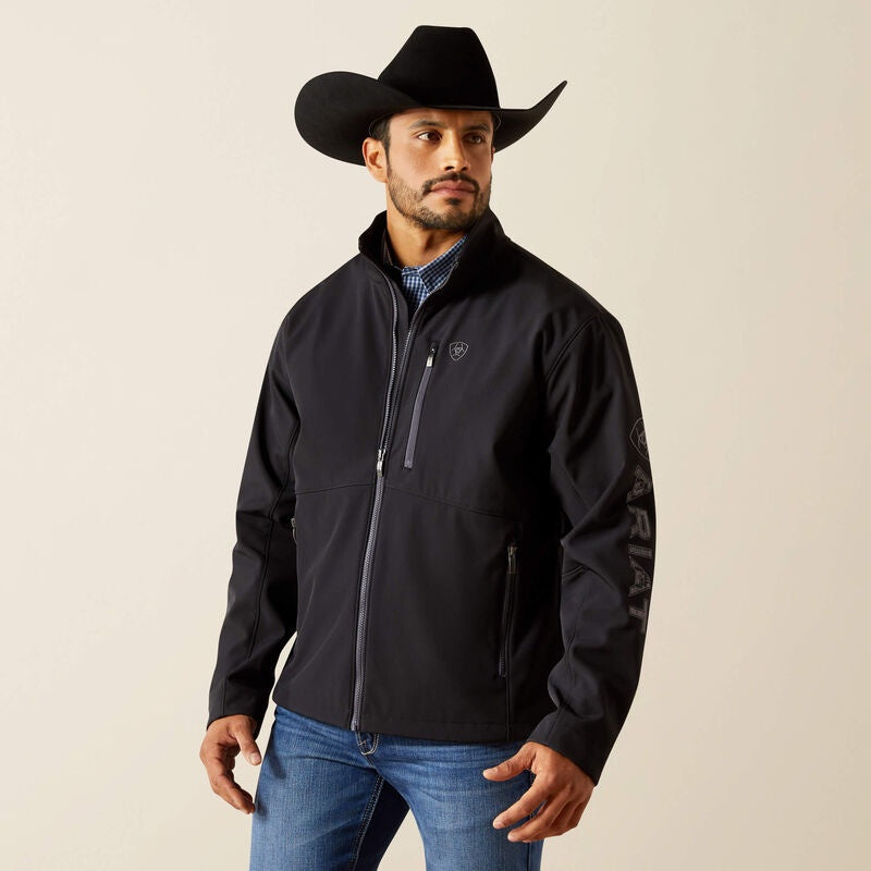 10062586 | ARIAT MEN'S LOGO SOFTSHELL JACKET - PHANTOM/GREY SOUTHWEST
