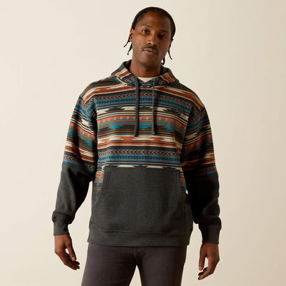 10062905 | ARIAT MEN'S COLOR BLOCK HOODIE- GREY/RUST SERAPE