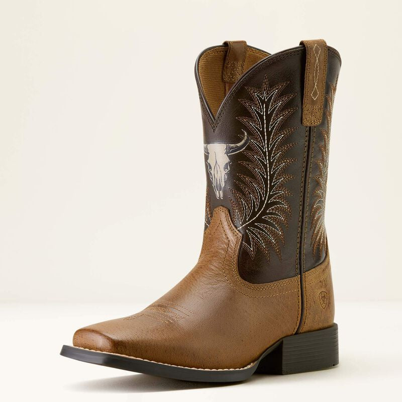 10063827 | ARIAT YOUTH DESERT BROWN/THUNDER BROWN STAMPEDE BOOTS