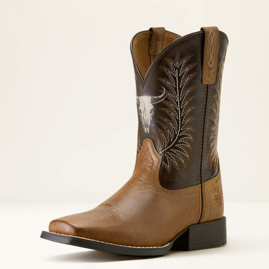 10063827 | ARIAT YOUTH DESERT BROWN/THUNDER BROWN STAMPEDE BOOTS
