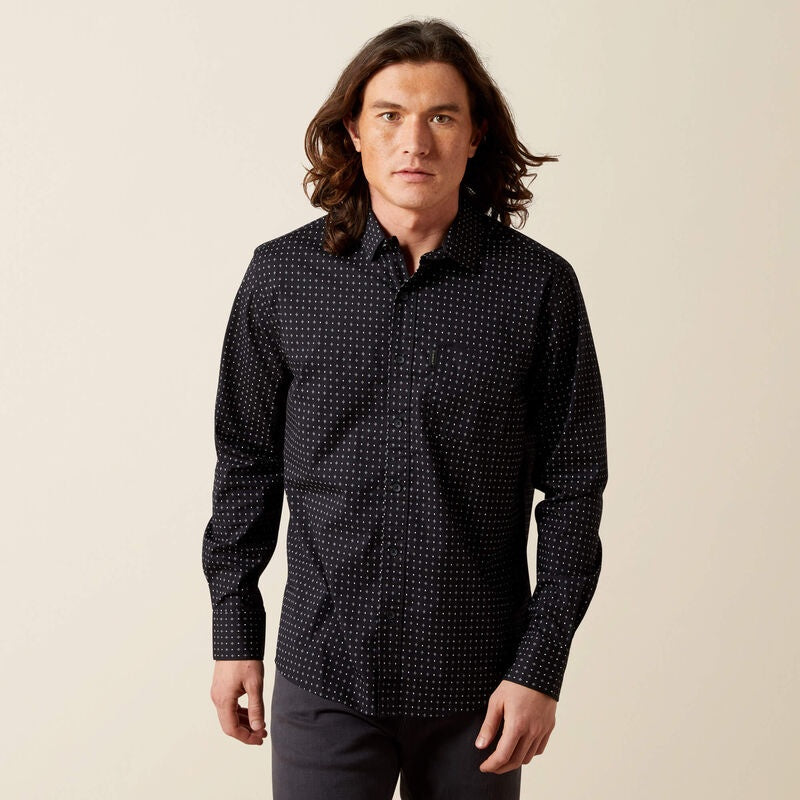 10065765 | ARIAT MENS BLACK MCCLAIN MODERN FIT LS BD SHIRT
