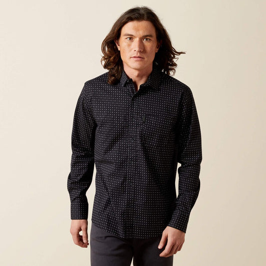 10065765 | ARIAT MENS BLACK MCCLAIN MODERN FIT LS BD SHIRT