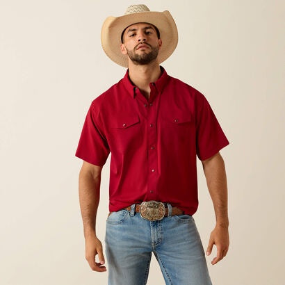 10071256 | ARIAT MEN'S WESTERN VENTTEK CLASSIC FIT S/S SNAP SHIRT - RHUBARB