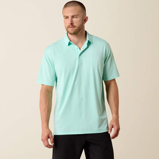 10071650 | ARIAT MEN'S 360 AIRFLOW CLASSIC FIT POLO - BEACH GLASS