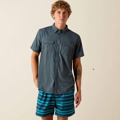 10071761 | ARIAT MEN'S VENTTEK OUTBOUND FITTED SS SHIRT - DARK SLATE