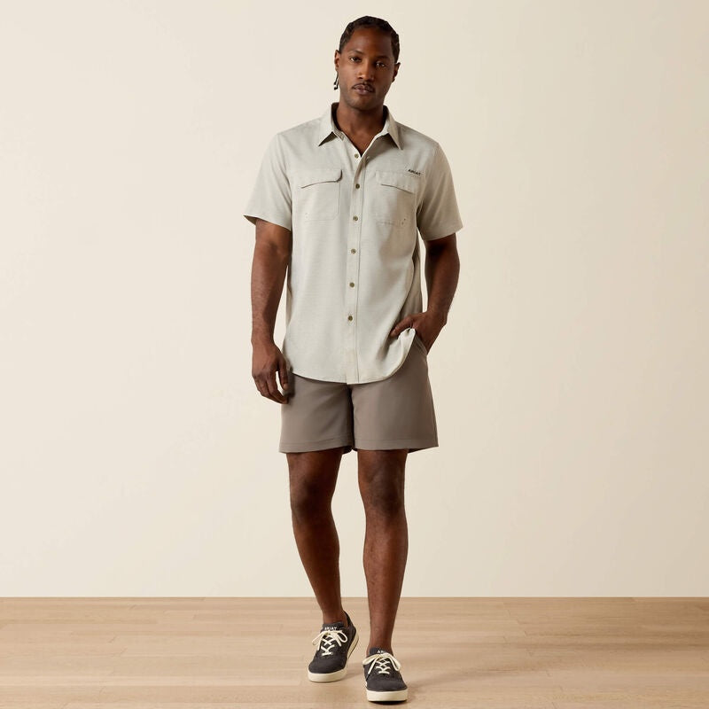 10071762 | ARIAT MEN'S VENTTEK OUTBOUND FITTED SS SHIRT - BURNT OLIVE