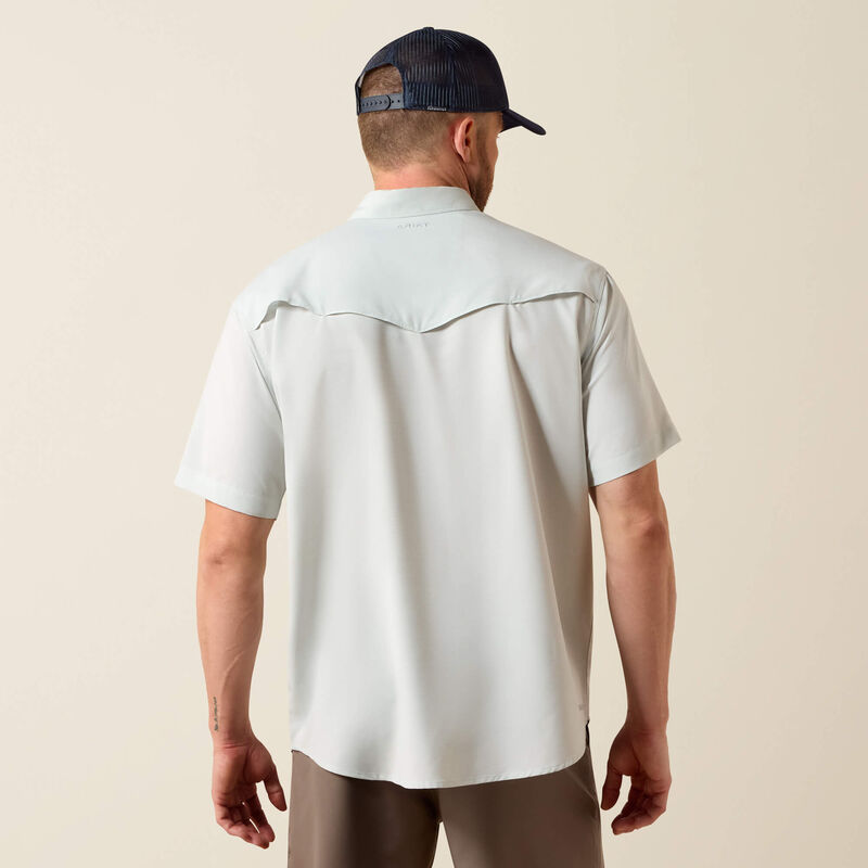 10073498 | ARIAT MENS AQUA HEATHER VENTTEK SS SNAP SHIRT
