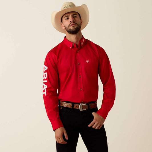 10073653 | ARIAT MEN'S TEAM LOGO LIGHTWEIGHT TWILL FITTED L/S SHIRT