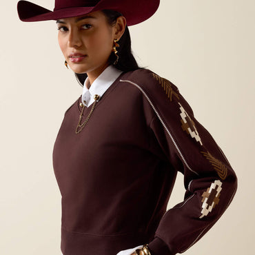 10079673 | ARIAT WOMEN'S DAKOTA SWEATSHIRT - CHOCOLATE PLUM