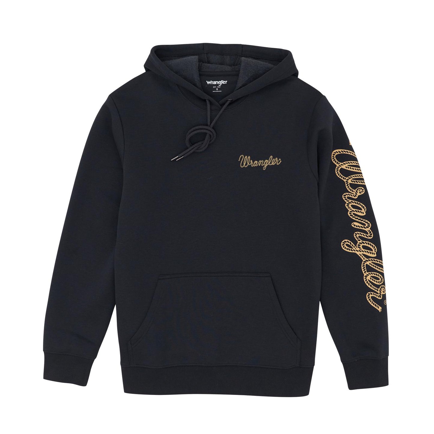 112365736 | WRANGLER MEN'S JET BLACK ROPE LOGO HOODIE