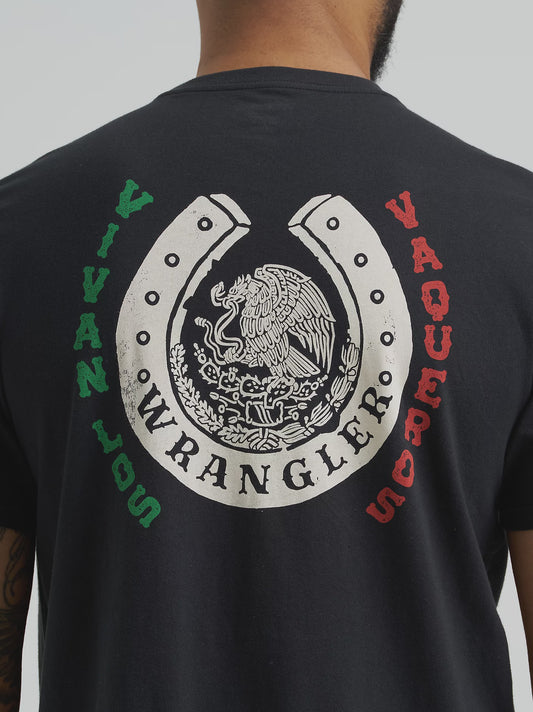 112368738 | WRANGLER MEN'S JET BLACK MEXICO HORSE RIDER S/S T-SHIRT