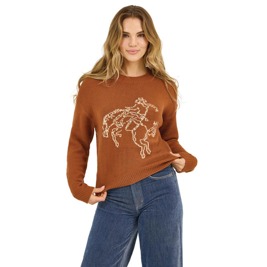 112372331 | WRANGLER WOMEN'S RETRO AMERICANA CREW SWEATER - RUST