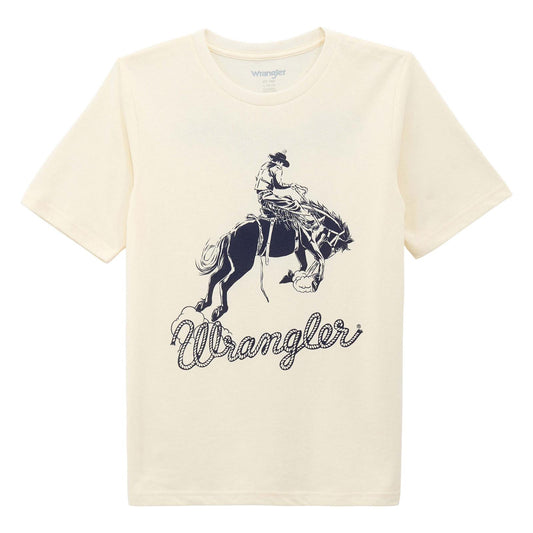 112375845 | WRANGLER BOY'S ANTIQUE WHITE BRONC S/S T-SHIRT