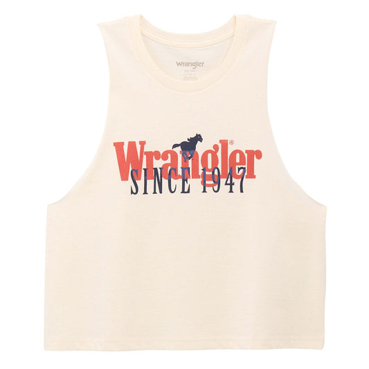 112375847 | WRANGLER WOMEN'S FESTIVIAL CROP TANK TOP - EGRET WHITE