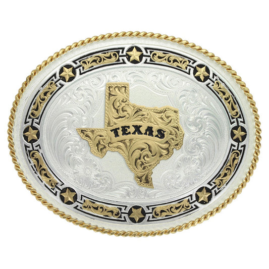 11310-610TX-BK | MONTANA SILVERSMITHS STAR LINKS STATE OF TEXAS BUCKLE