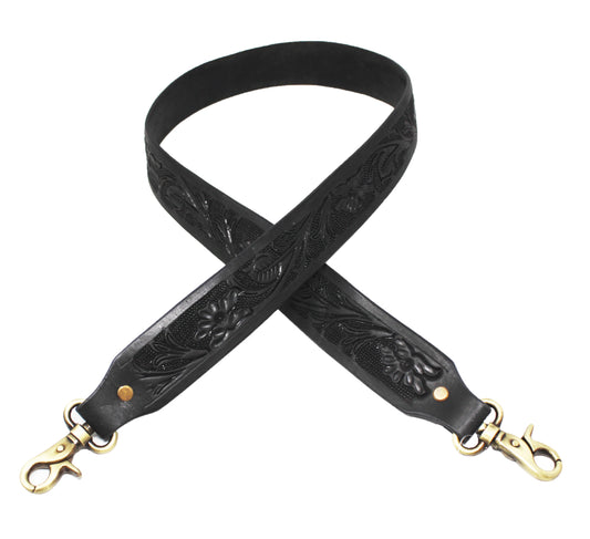 115RS26 | CHALLENGER BLACK TOOLED SHOULDER STRAP
