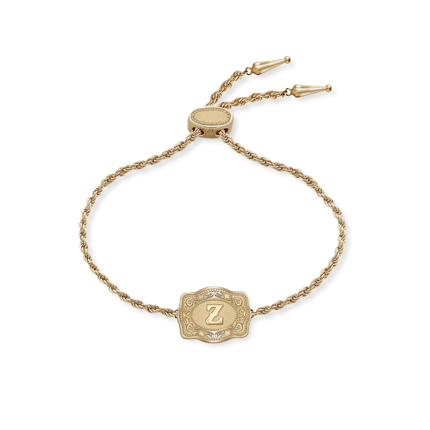 SPURWEST GOLD ULTRA-MINI BELT BUCKLE "INITIAL" BRACELET