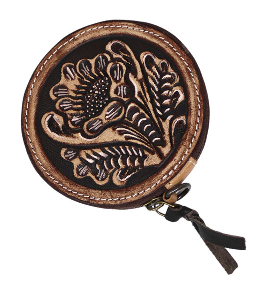 16FK03 | CHALLENGER BELTS WESTERN TOOLED COIN POUCH PURSE