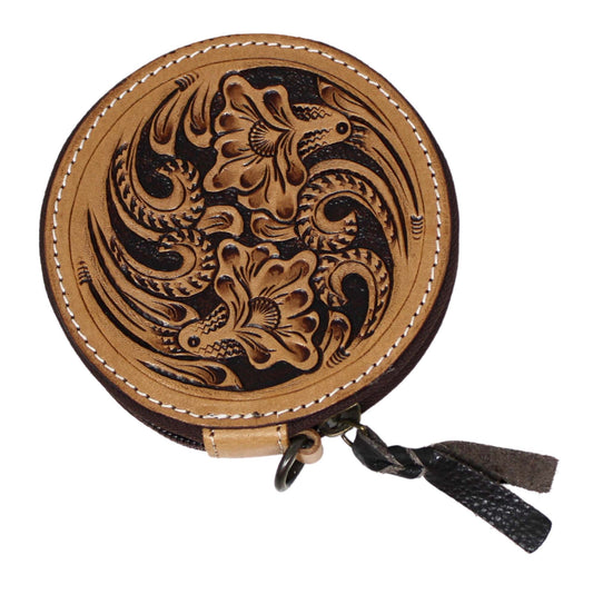 16FK05 | CHALLENGER FLORAL TOOLED COIN POUCH