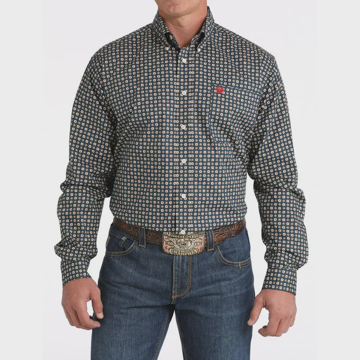 MTW1105808 | CINCH MENS SQUARES NAVY BLUE LS BD