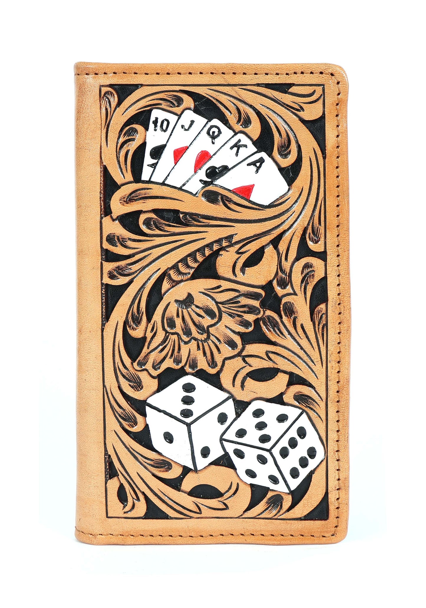 18FKW096R | CHALLENGER BELTS ROYAL FLUSH & DICE RODEO WALLET