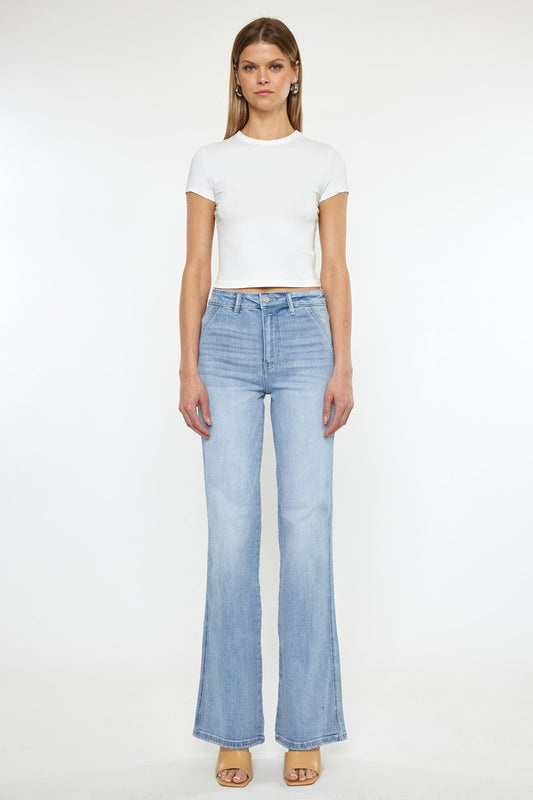 KC9361L | KANCAN WOMENS ULTRA HIGH RISE FLARE JEAN