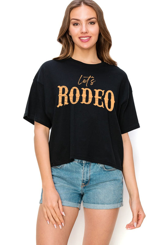 TC550-P6204 | WOMENS LETS RODEO CROPPED TEE