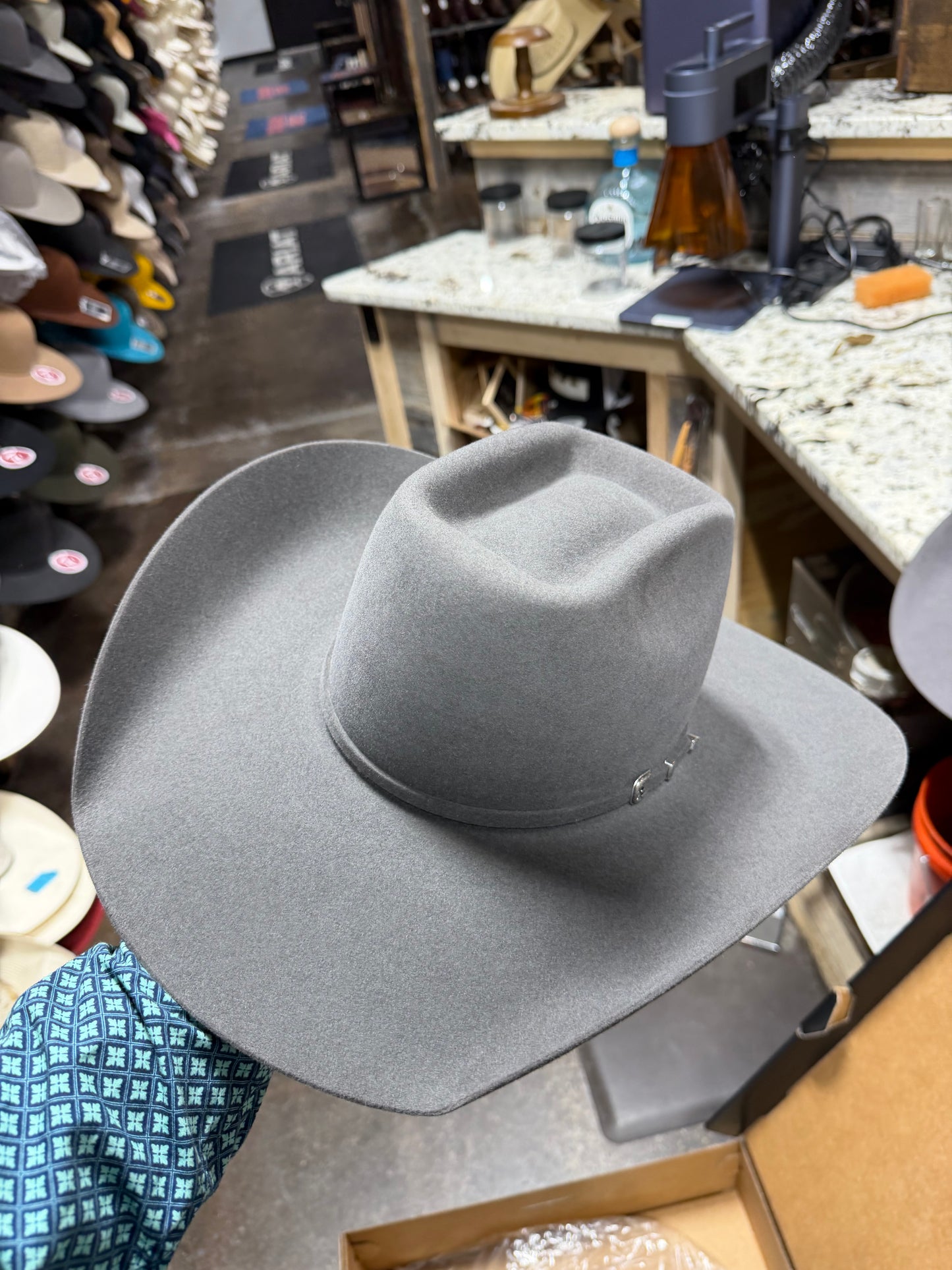 RODEO KING FELT 7X SLATE OPEN CROWN