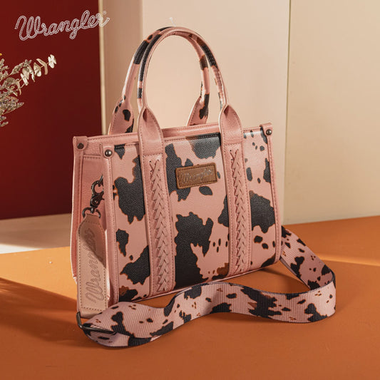 WG133-8120SPK | WRANGLER PINK COWPRINT TOTE