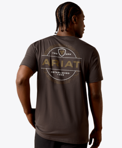 10070343 | ARIAT MEN'S SOUTHWEST WOODEN RETICLE WINTAGE BLACK S/S T-SHIRT
