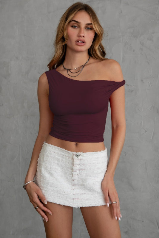 TH29840/WOMEN'S JAIME ONE SHOULDER TOP
