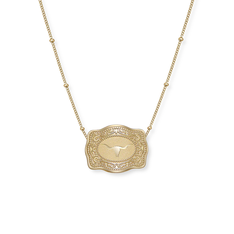 SPURWEST MINI LONGHORN BELT BUCKLE NECKLACE