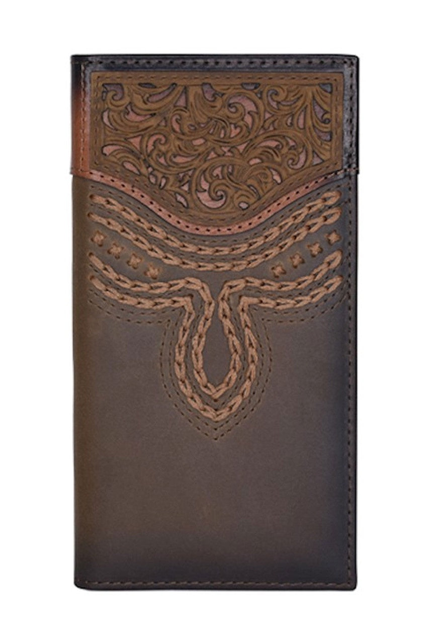 23205767W5 | JUSTIN BROWN RUSSET INLAY RODEO WALLET